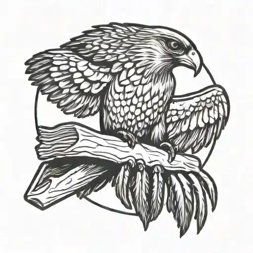 falcon holding square bar of soap in claws tattoo design idea