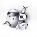 WALL·E the robot with eve tattoo design idea