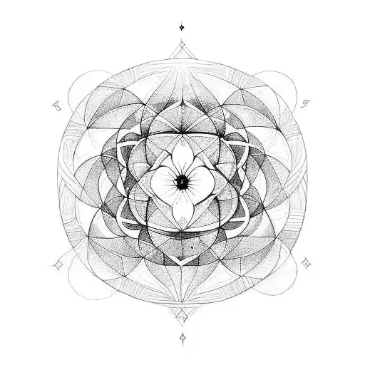 Sacred geometry watercolor tattoo design idea
