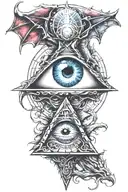 illuminati eye with dragon wrapped tattoo design idea