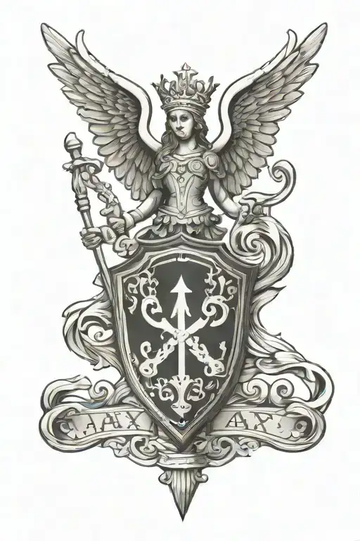coat of arms of Ajax Amsterdam logo female angel tattoo design idea
