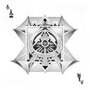 ace of spades geometric  tattoo design idea