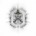 ace of spades geometric  tattoo design idea