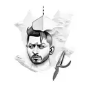 cuchillo del rapero 21 savage tattoo design idea