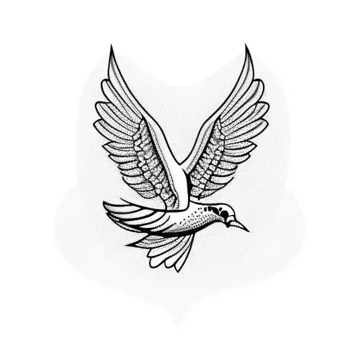 mourning dove flying tattoo
