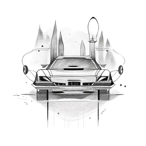 Car basketball longboard  tattoo design idea