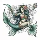 mermaid dancer tattoo design idea
