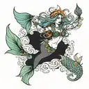 mermaid dancer tattoo design idea