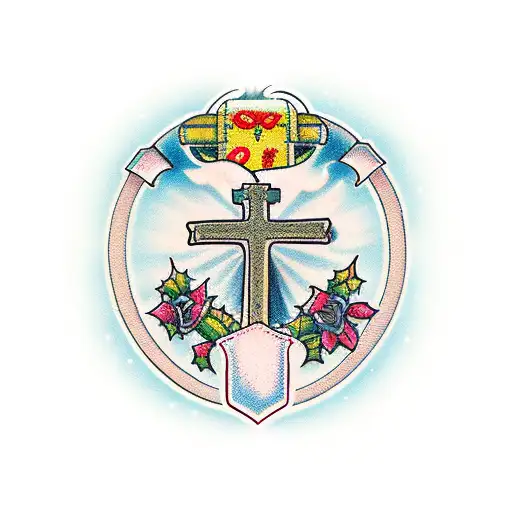 chrisme catholic with cross catholic tattoo design idea