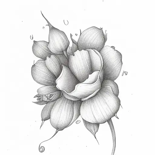 february birth flower with name Jessalyn written in cursive on stem  tattoo design idea