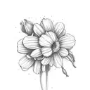 february birth flower with name Jessalyn written in cursive tattoo design idea