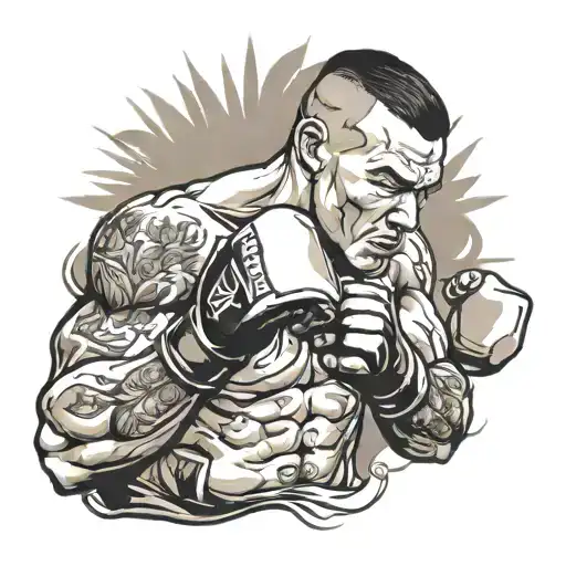 mma fighter fists tattoo design idea