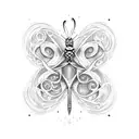 Infinity Symbol with butterfly  tattoo design idea