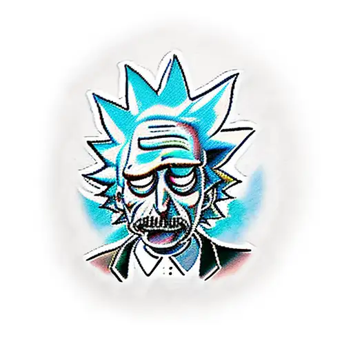 rick morty and einstein tattoo design idea