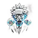 rick morty and einstein tattoo design idea