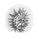 rick morty and einstein tattoo design idea