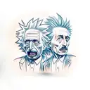 rick morty and einstein tattoo design idea