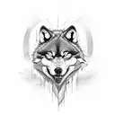 angry wolf  tattoo design idea
