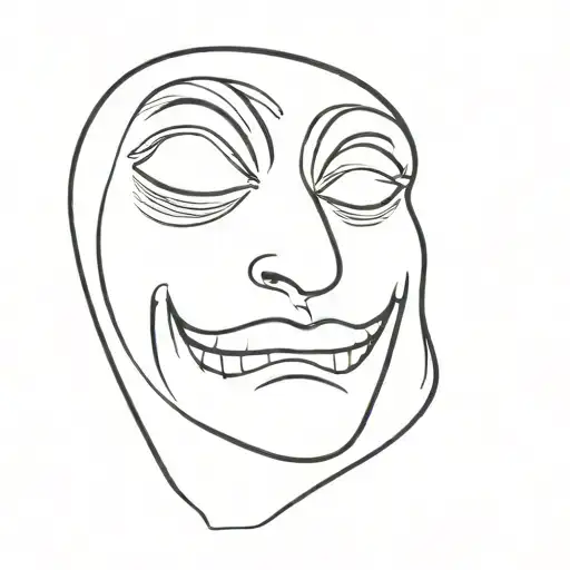 ghost face from scary movies tattoo with a crescent moon  tattoo design idea