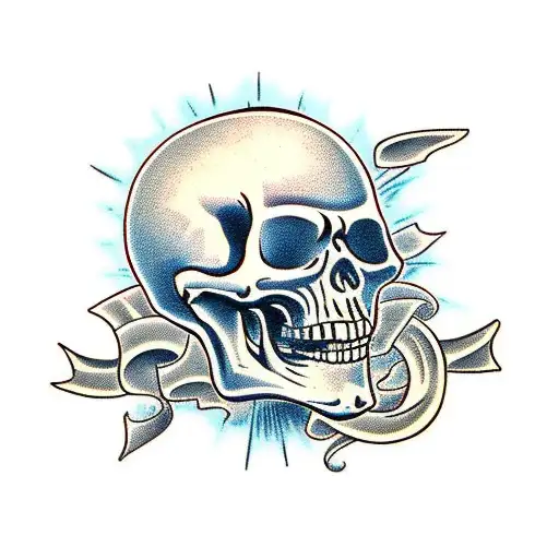 battleship with skeletons tattoo design idea