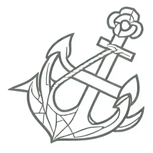 cross with anchor incorporated tattoo design idea