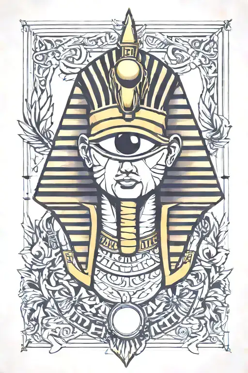 pharaoh Egypt millennium eye tattoo design idea