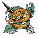 snake and dagger tattoo design idea