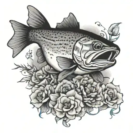 trout tattoo design idea