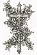 crosses and words tattoo design idea