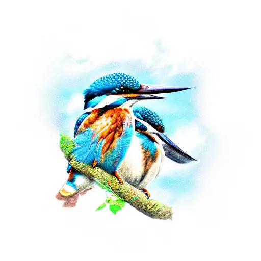 kingfisher psychedellic tattoo design idea