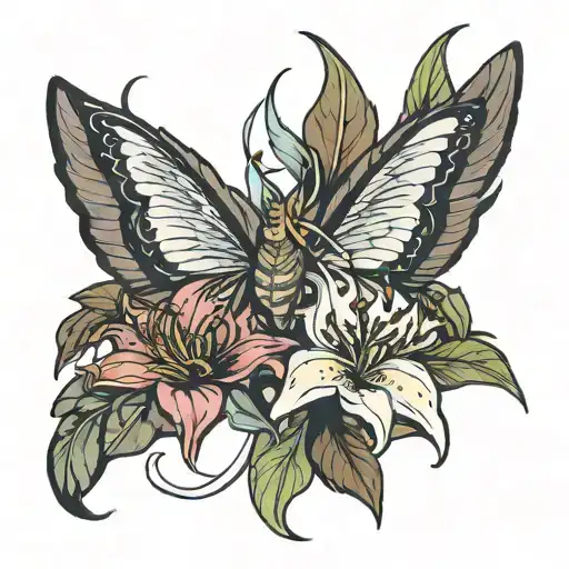 lily and thunderbolt tattoo design idea