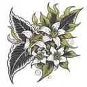 lily and thunderbolt tattoo design idea