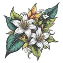 lily and thunderbolt tattoo design idea