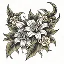 lily and thunderbolt tattoo design idea