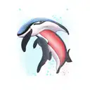 killer whale in human form tattoo design idea