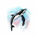 killer whale in human form tattoo design idea