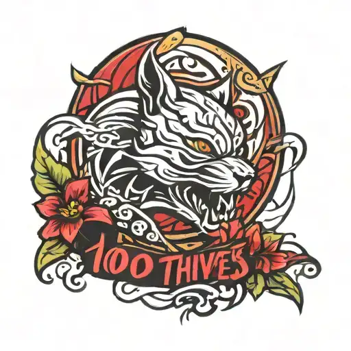100 Thieves Logo tattoo design idea