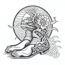 Old school Japanese ankle tattoo tattoo design idea
