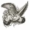 falling angel tattoo design idea