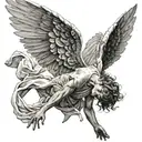 falling angel tattoo design idea