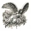 falling angel tattoo design idea