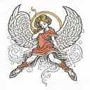 falling angel tattoo design idea