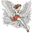 falling angel tattoo design idea