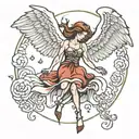 falling angel tattoo design idea