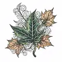 maple leaf tattoo design idea