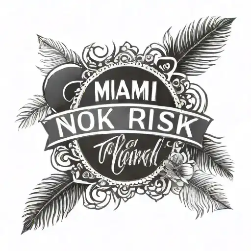 Miami apartments with phrase no risk no reward tattoo design idea