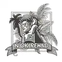 Miami apartments with phrase no risk no reward tattoo design idea