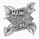 Miami apartments with phrase no risk no reward tattoo design idea