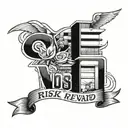 Miami apartments with phrase no risk no reward tattoo design idea