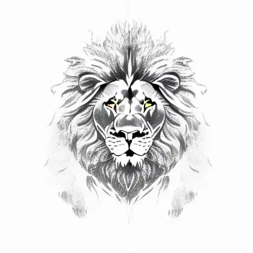 laurel wreath and lion tattoo design idea